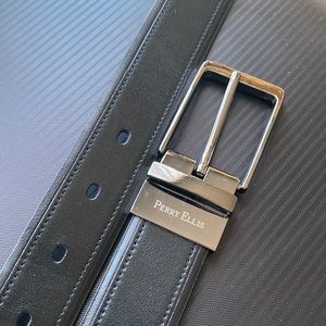 Perry Ellis Black belt , size 36, real leather .Classic style